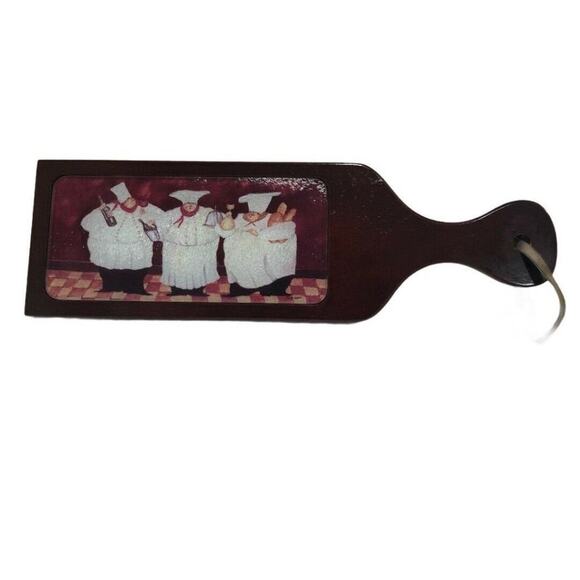 Cherrywood Cutting Board Charcuterie Cheese with Chefs Print - Picture 1 of 12